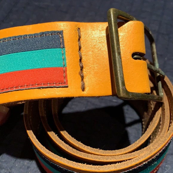 Fly London Tri-Colour Bert Cloth and Leather Belt - Picture 2 of 6